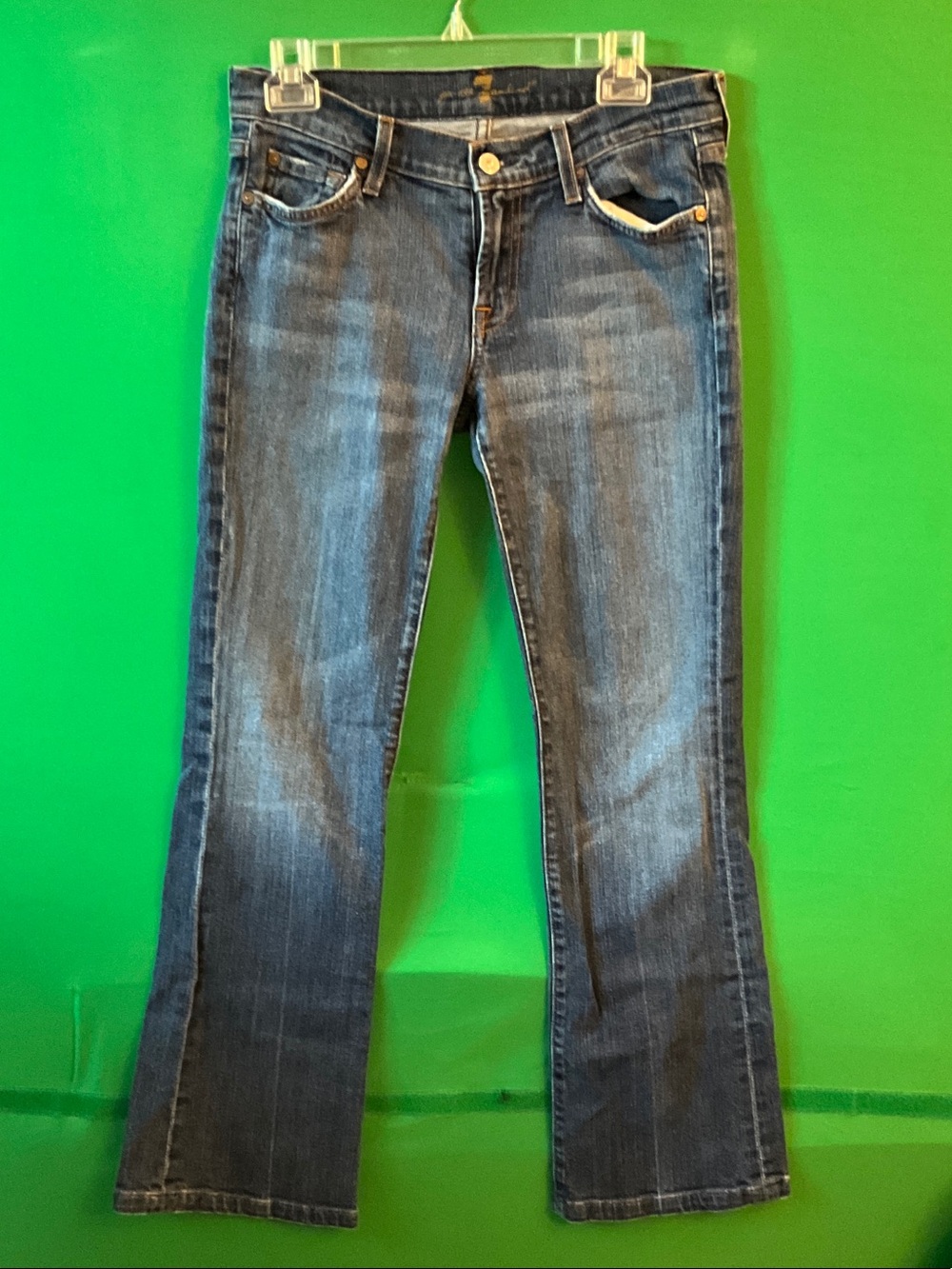 7 For All Mankind Women's Dark Blue Flare Jeans